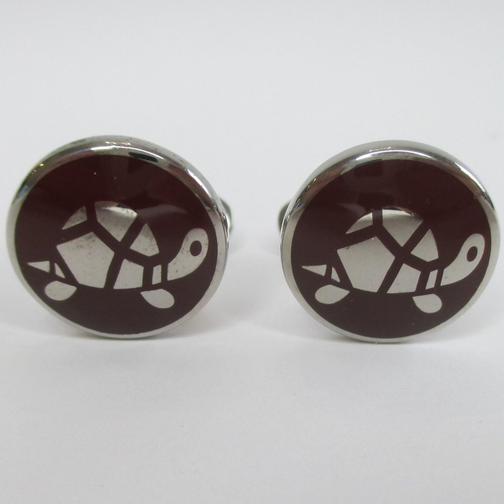 Ferragamo Mens Enamel Cufflinks made in Italy new